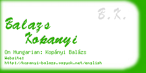 balazs kopanyi business card